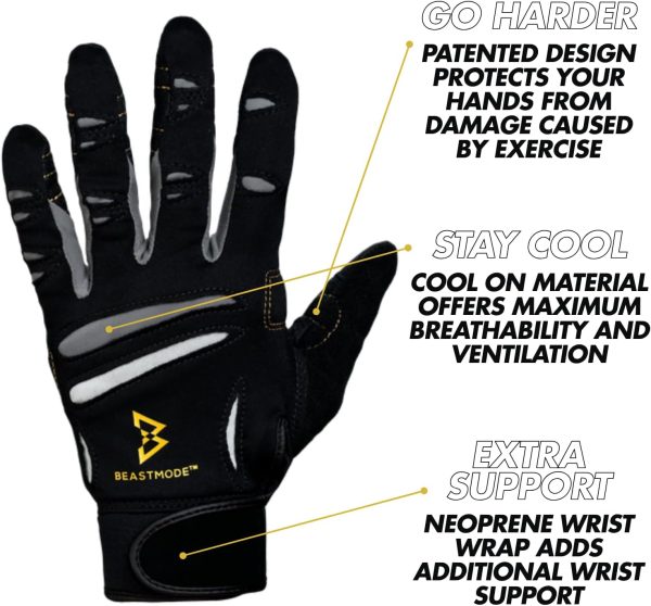 Bionic Women's Beastmode Full Finger Gym Workout Gloves - Image 2