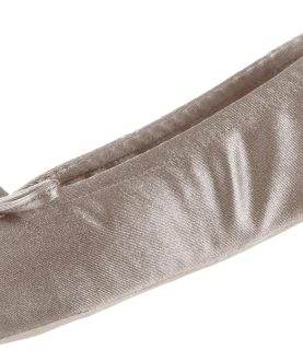 Women's Satin Ballerina Slippers with Soft Tie Bow and Suede Sole