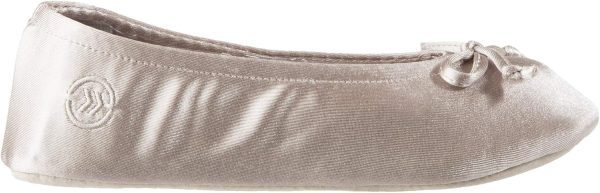 Women's Satin Ballerina Slippers with Soft Tie Bow and Suede Sole - Image 2